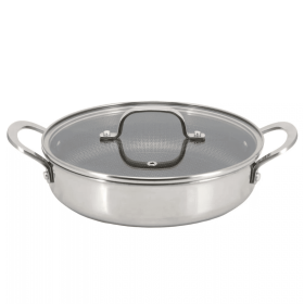 Better Chef 11-Inch 3-Ply Stainless Steel Nonstick Deep Fry Pan with Lid