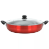 Better Chef 16" Aluminum Non-Stick Metallic Red Deep Fryer with Glass Lid