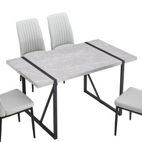 Modern Dining Table, 55 inch Kitchen Table for 4 People, Rectangular Dinner Table for Dining Room, Home Office, Living Room Furniture, Easy Assembly