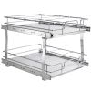 VEVOR 2 Tier 20"W x 21"D Pull Out Cabinet Organizer, Heavy Duty Slide Out Pantry Shelves, Chrome-Plated Steel Roll Out Drawers