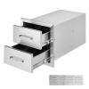VEVOR Outdoor Kitchen Drawers 14W x 14.4H x 23D Inch, Flush Mount Double BBQ Drawers Stainless Steel with Handle