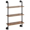 VEVOR Industrial Pipe Shelf 3 Tier 24x7.87in Wall-Mount for Kitchen Bedroom