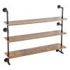 VEVOR Industrial Pipe Shelf 3 Tier 48x9.84in Wall-Mount for Kitchen Bedroom