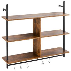 VEVOR Industrial Pipe Shelf 3 Tier 41.5x9.84in Wall-Mount for Kitchen Bedroom