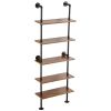 VEVOR Industrial Pipe Shelf 5 Tier 24x9.84in Wall-Mount for Kitchen Bedroom