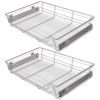 Pull-Out Wire Baskets 2 pcs Silver 31.5"