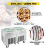 VEVOR Commercial Rolled Ice Cream Machine, 1800W Stir-Fried Ice Roll Machine Double Pans, Stainless Steel Ice Cream Roll Machine w/ 17.7" Round Pan