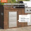 VEVOR Outdoor Kitchen Drawers 16" W x 28.5" H x 20.5" D, Flush Mount Triple Access BBQ Drawers Stainless Steel with Handle