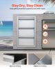 VEVOR Outdoor Kitchen Drawers 15" W x 25.4" H x 19" D, Box Frame Style Flush Mount BBQ Drawers with Stainless Steel Handle