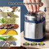 Electric Grinder For Herb,pice,Pollen And Coffee Fast Grinding For Flower Buds,Dry Spices,And Herbs Compact Size Silver