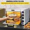 VEVOR Commercial Pizza Oven Countertop, 14" Double Deck Layer, 110V 1950W Stainless Steel Electric Pizza Oven with Stone and Shelf