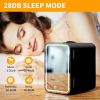 Mini Fridge 6L Portable Beauty Makeup Skincare Fridge Cosmetic LED Mirror Refrigerator with 3pcs Makeup Sponge