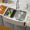 33 in.* 22 in. *10 in. Under-mount Single Bowl T-304 Stainless Steel Ledge Workstation Apron Front Farmhouse Kitchen Sink
