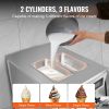 VEVOR Commercial Ice Cream Machine, 18-28 L/H Yield, 1850W 3-Flavor Countertop Soft Serve Ice Cream Maker, 2 x 5.5L Stainless Steel Cylinder