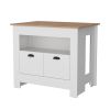 Theba Kitchen Island, whit 2 doors, 3 shelves